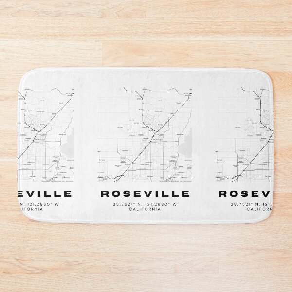 Item preview, Minimalist Roseville Map Art - California City Coordinates Design designed and sold by RM-Journey.