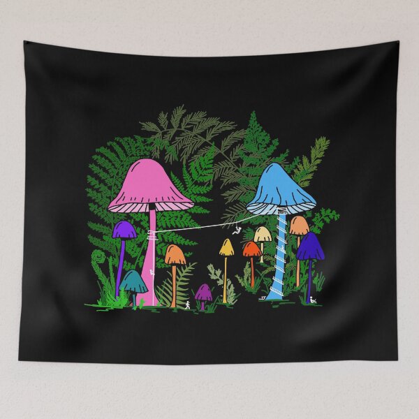 Item preview, Ziplining Colorful Mushrooms designed and sold by HRSCreates.