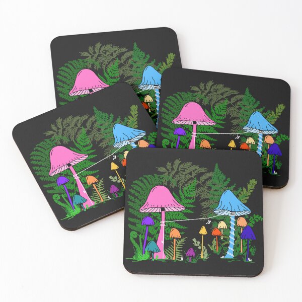 Item preview, Ziplining Colorful Mushrooms designed and sold by HRSCreates.