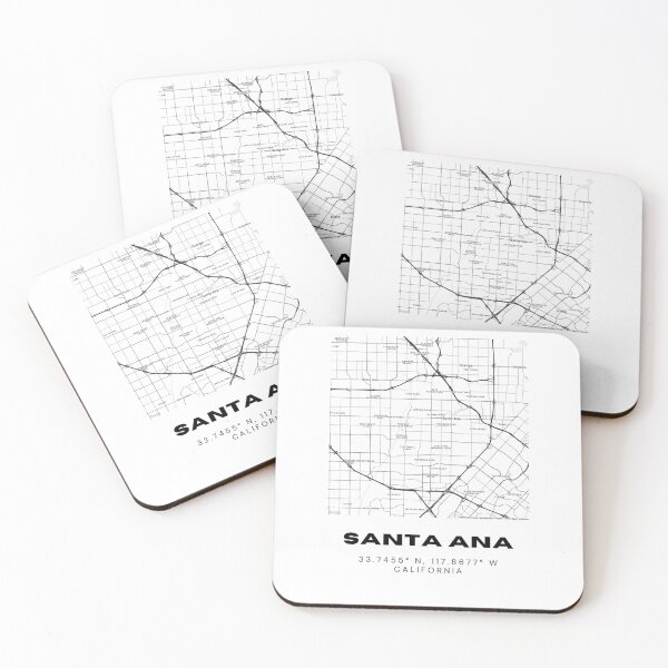 Item preview, Minimalist Santa Ana Map Art - California City Coordinates Design designed and sold by RM-Journey.