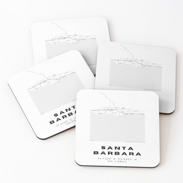 Item preview, Minimalist Santa Barbara Map Art - California City Coordinates Design designed and sold by RM-Journey.