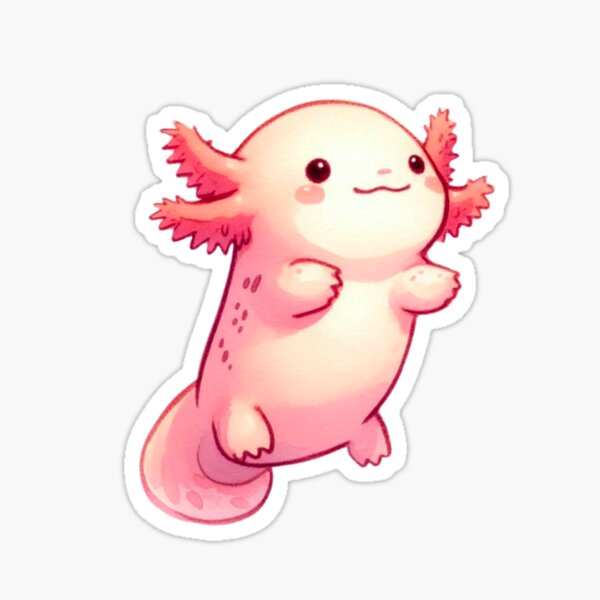 Vista previa del artículo con la obra «Axolotl rosado», diseñado y vendido por DaintyDooodles.
