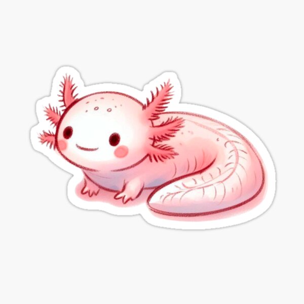 Vista previa del artículo con la obra «Axolotl rosado», diseñado y vendido por DaintyDooodles.