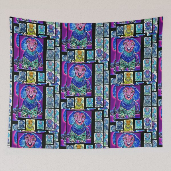 Item preview, Purple Dachshund drawing designed and sold by Punkinchunk.