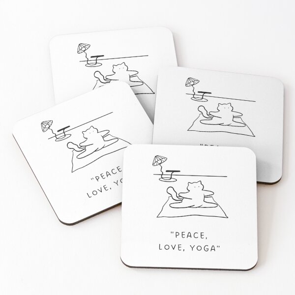 Artikelvorschau, Frieden, Liebe, Yoga | Yoga-Katzen-Illustration entworfen und verkauft von RM-Journey.
