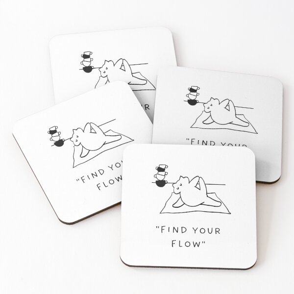 Item preview, Find Your Flow | Yoga Cat Illustration designed and sold by RM-Journey.