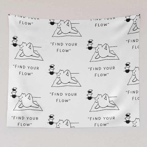 Item preview, Find Your Flow | Yoga Cat Illustration designed and sold by RM-Journey.