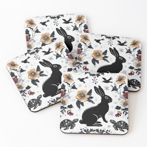 Item preview,  Bunny Turtle Christmas, Holiday Gifts, Festive Animal Print Drape, Xmas Gift for Animal Lover designed and sold by EN-YJW.
