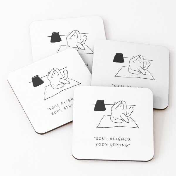 Item preview, Soul Aligned, Body Strong | Yoga Cat Illustration designed and sold by RM-Journey.