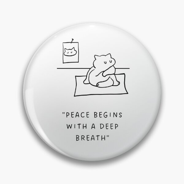 Item preview, Peace Begins with a Deep Breath | Yoga Cat Illustration designed and sold by RM-Journey.