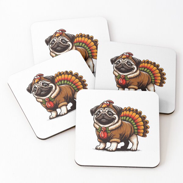 Item preview, Pug Dog Thanksgiving designed and sold by doodIllustrate.