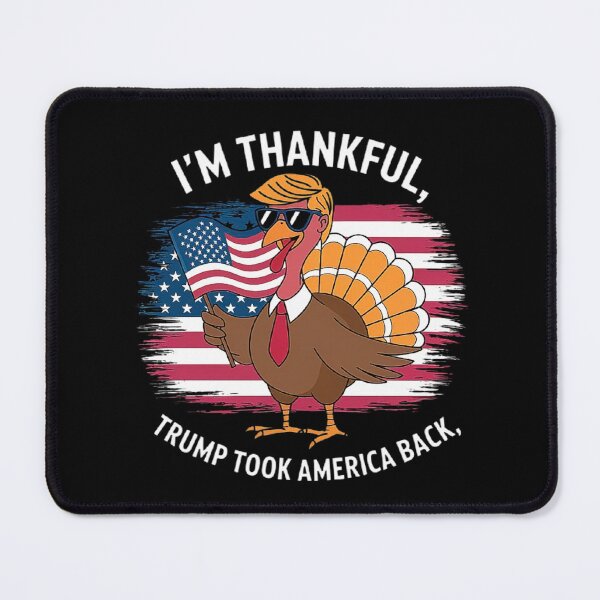 Item preview, Patriotic Thanksgiving Cartoon Turkey Inspired by Donald Trump with USA Flag designed and sold by love3617.