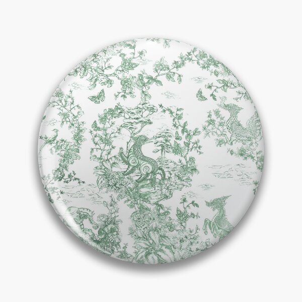 Item preview, Himmapan, midnights garden , Paradise , forest , Toile de Jouy ,wallpaper ,garden ,scenery ,botanical ,Creature ,chinoiserie , blue and white ,birds, green , elephants ,singha, butterfly  designed and sold by letsgow8th.