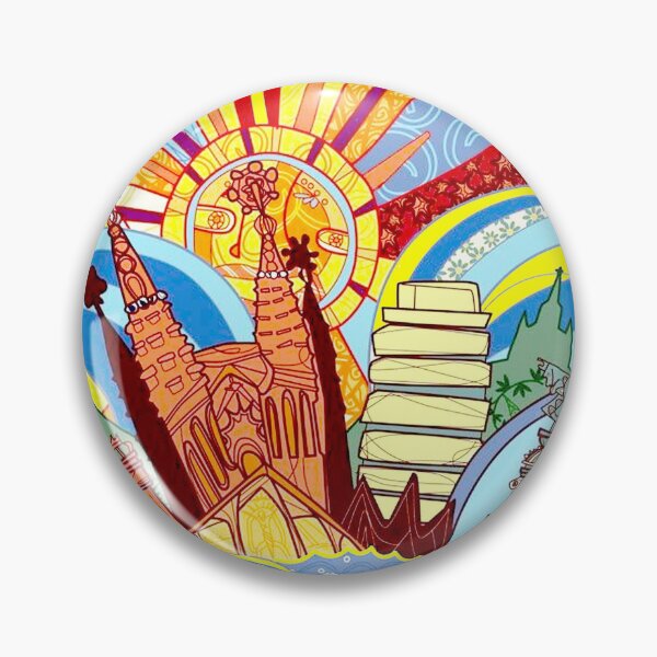 Item preview, BARCELONA SPAIN : Abstract Psychedelic Travel and Tourism Advertising Print designed and sold by posterbobs.