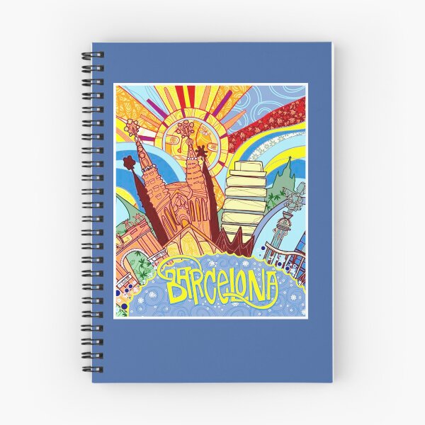 Item preview, BARCELONA SPAIN : Abstract Psychedelic Travel and Tourism Advertising Print designed and sold by posterbobs.