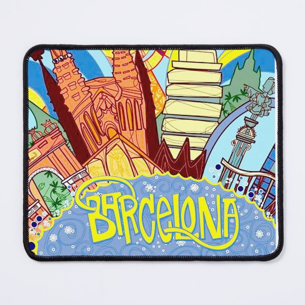 Item preview, BARCELONA SPAIN : Abstract Psychedelic Travel and Tourism Advertising Print designed and sold by posterbobs.