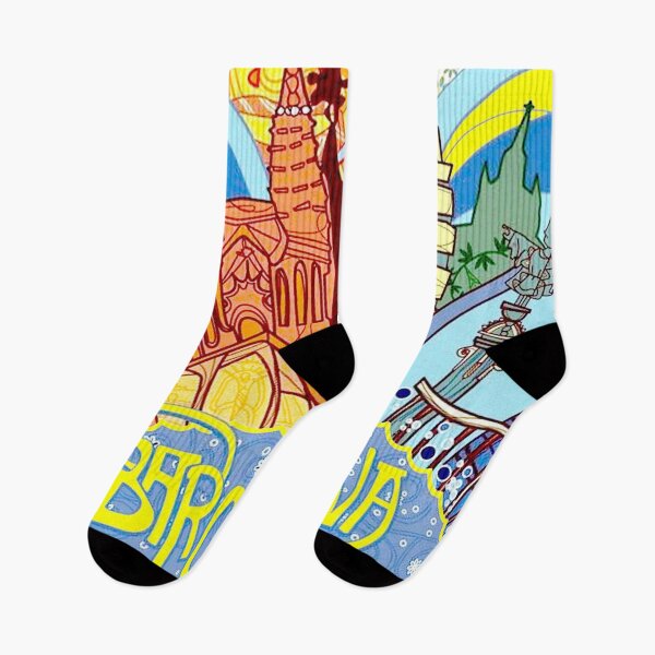 Item preview, BARCELONA SPAIN : Abstract Psychedelic Travel and Tourism Advertising Print designed and sold by posterbobs.