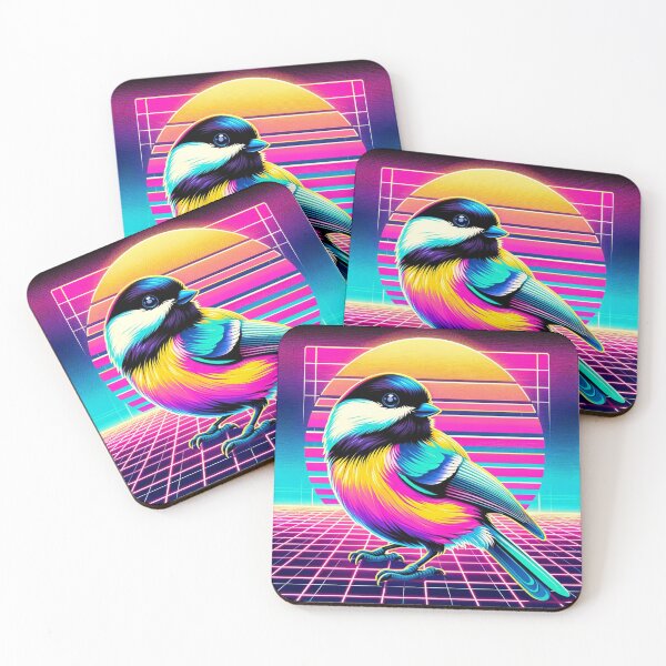 Item preview, Chickadee Trio - Bold 80s Retro Style Art designed and sold by PlasticAuto.