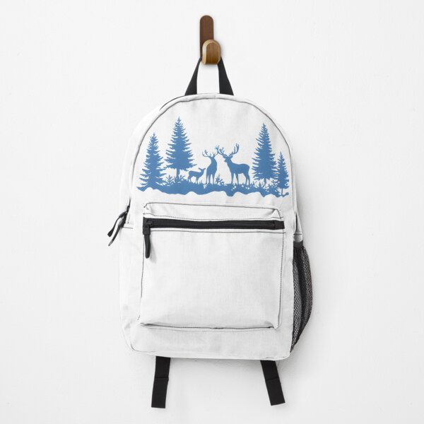 Item preview, Winter Forest Scene with Deer and Pine Trees Silhouette designed and sold by jlprime.