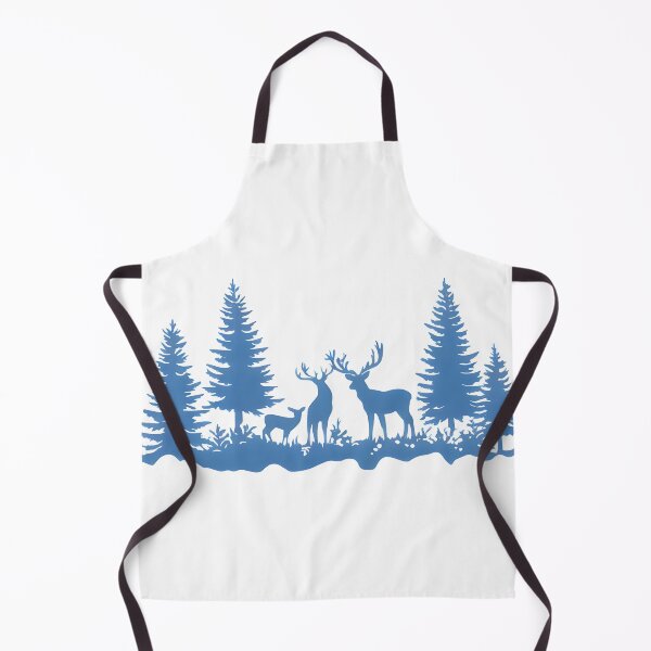 Item preview, Winter Forest Scene with Deer and Pine Trees Silhouette designed and sold by jlprime.