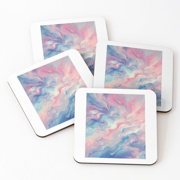 Item preview, Blue White Pink Glittermarble Acrylic Painting designed and sold by KamalaDesign.