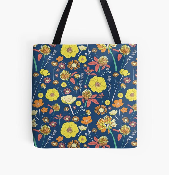 Vintage Spring Floral All Over Print Tote Bag