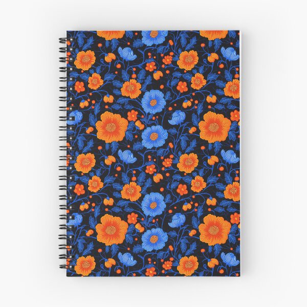 Item preview, Neon Blue and Orange Floral Pattern designed and sold by NDaZone.