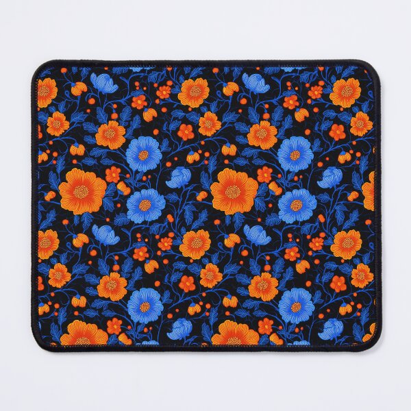 Item preview, Neon Blue and Orange Floral Pattern designed and sold by NDaZone.