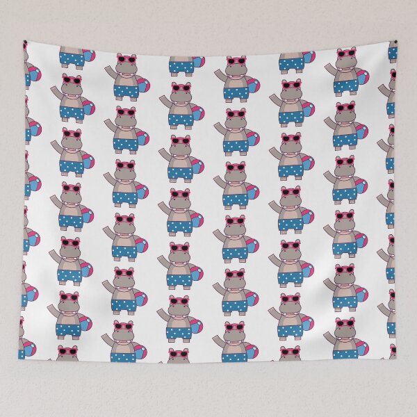 Item preview, Summer Hippo swim beach colorful, hello summer designed and sold by NoeySmiley55.