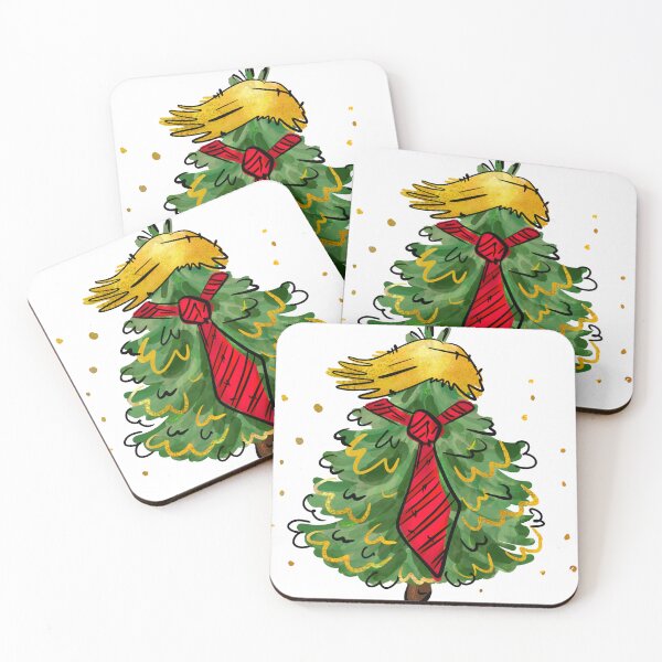 Item preview, Funny Trump Christmas Tree with Red tie Doodle cool Holiday Vibes designed and sold by adlydesigns.