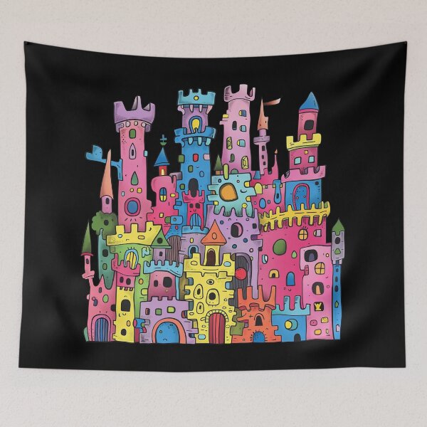 Item preview, Dreamy Vibrant Castle Kids 80s Pop Art Illustration designed and sold by Sturdust.