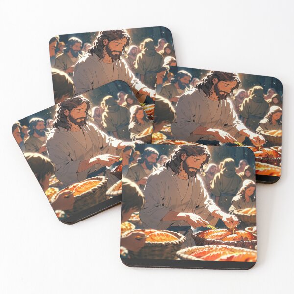 Item preview, Jesus Miracle Feeds 5,000 Fishes and Loaves Matthew 14:17 designed and sold by tshirtart2024.