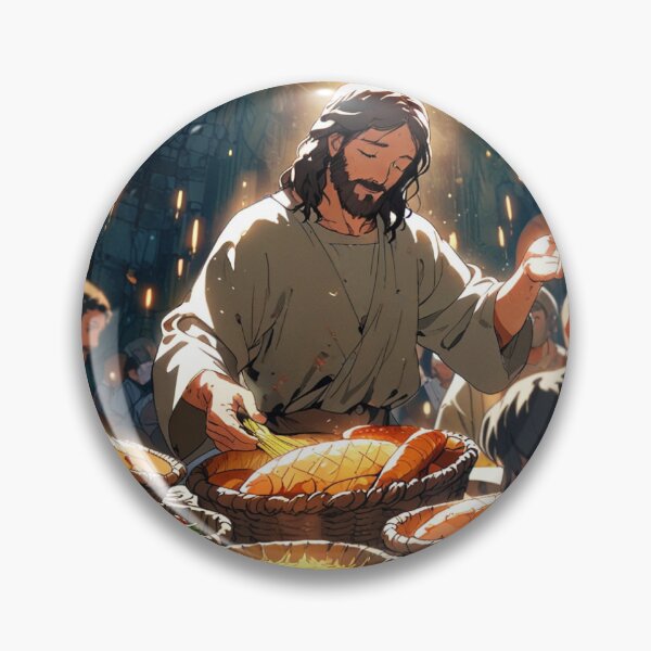 Item preview,  anime, Miracle, Feeds 5,000, Fishes and Loaves, Matthew 14:17Jesus, designed and sold by tshirtart2024.