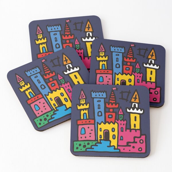 Item preview, Pop Art 80s Colorful Castle Kids Doodle Illustration designed and sold by Sturdust.