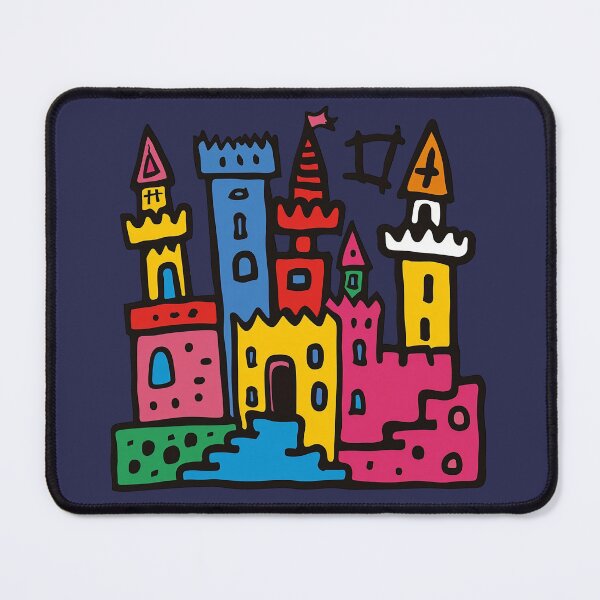 Item preview, Pop Art 80s Colorful Castle Kids Doodle Illustration designed and sold by Sturdust.
