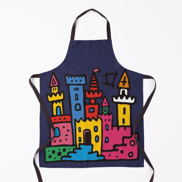 Item preview, Pop Art 80s Colorful Castle Kids Doodle Illustration designed and sold by Sturdust.
