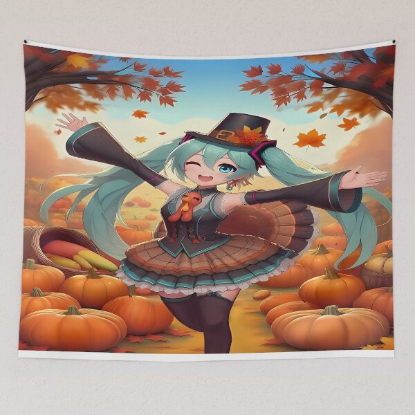Item preview, Miku Thanksgiving Day - Fall Festive Art designed and sold by Venta Mix  JellycientArt.