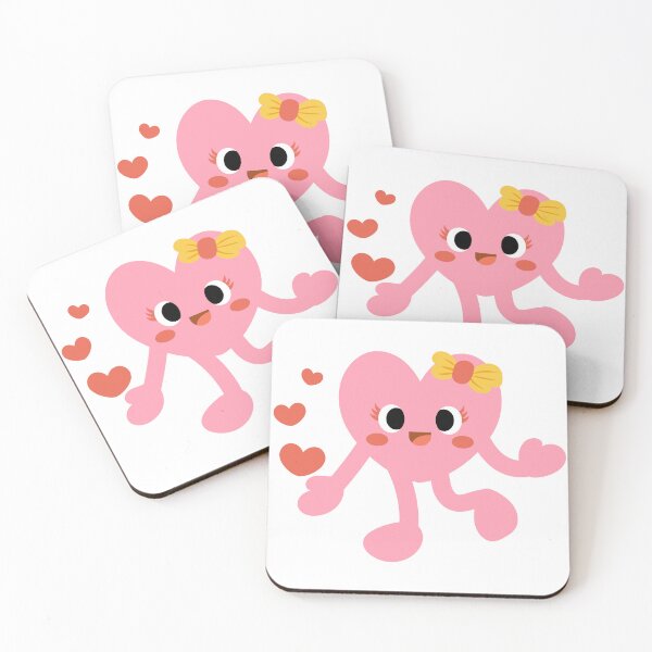 Item preview, Pink Hearts funny cartoon, Girl characters. Valentines day designed and sold by NoeySmiley55.