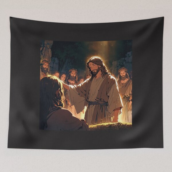 Item preview, Jesus Prays for Someone, Anime, Miracle, Holy Spirit, Bible, 12 apostles, designed and sold by tshirtart2024.