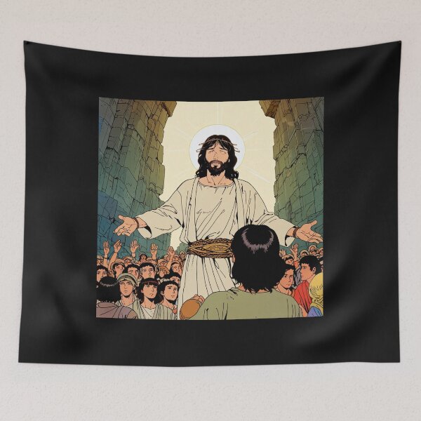 Item preview, Jesus retro Anime Miracle Prayer  Matthew  designed and sold by tshirtart2024.