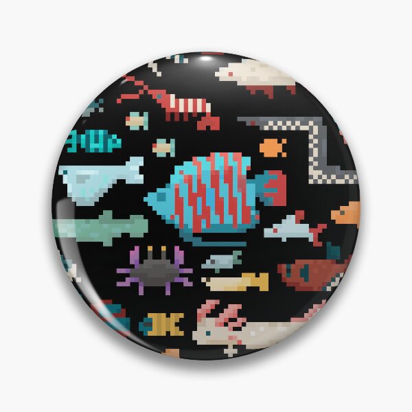 Item preview, Freshwater Aquarium Fish in Pixel Art  designed and sold by narwhalwall.