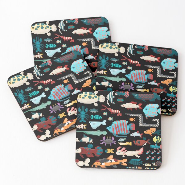 Item preview, Freshwater Aquarium Fish in Pixel Art  designed and sold by narwhalwall.
