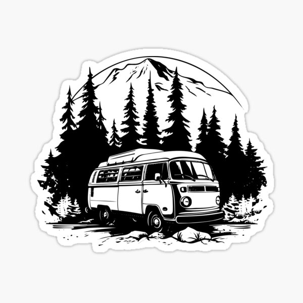 Item preview, Rv Camper Van Life Nomad Road Trip Travel Tree Scene designed and sold by inkoutninja.