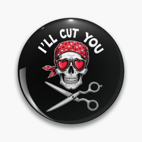 Item preview, I'll Cut You Funny Skull Hairdresser designed and sold by HeadTurningArt.
