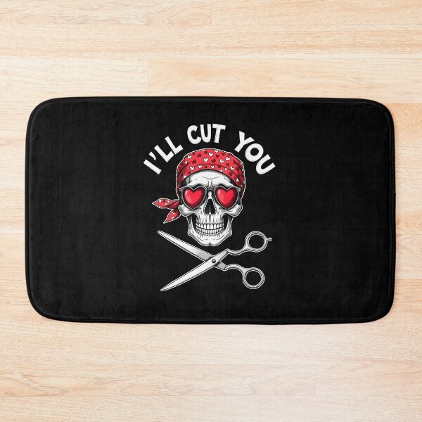 Item preview, I'll Cut You Funny Skull Hairdresser designed and sold by HeadTurningArt.