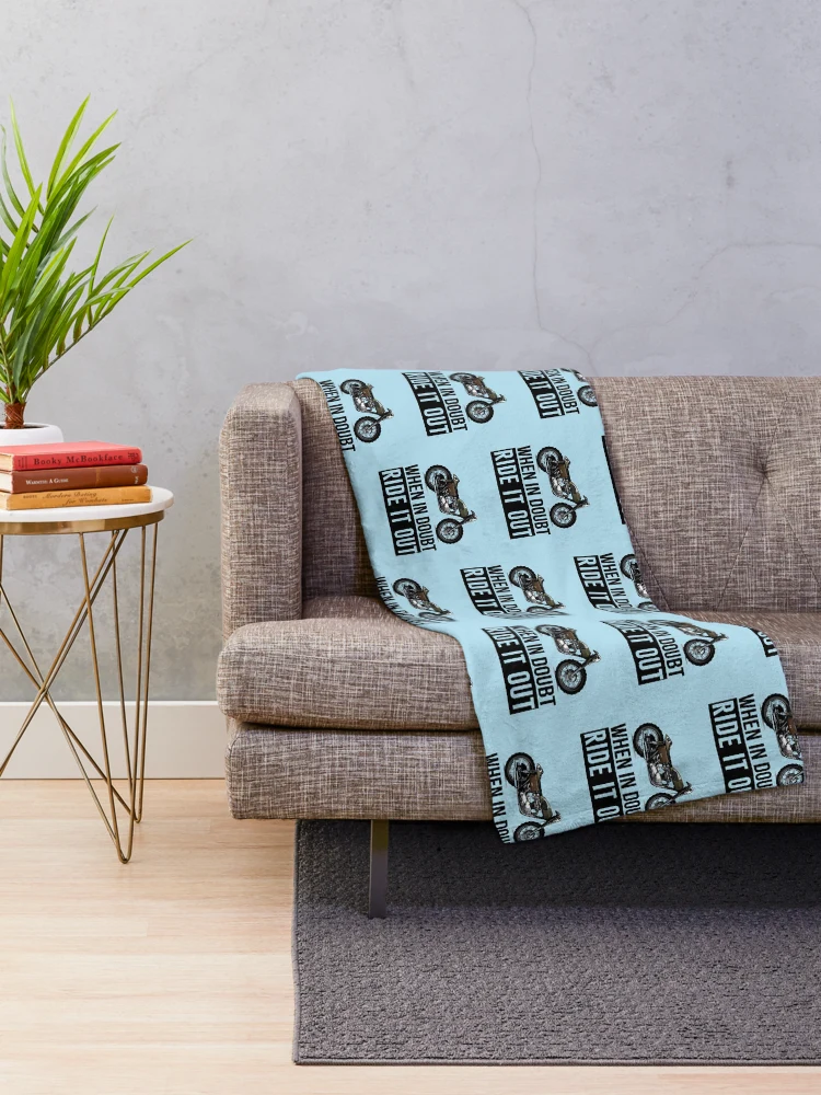 Thumbnail 2 of 6, Throw Blanket, When In Doubt Ride It Out designed and sold by Fanverse Merchandise.