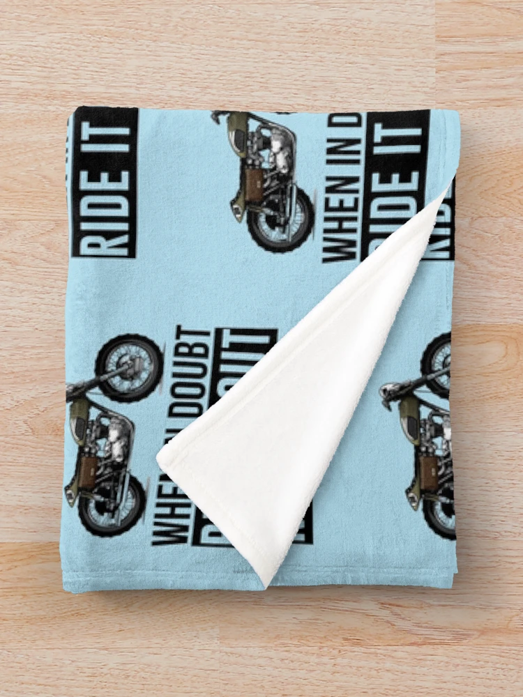 Thumbnail 3 of 6, Throw Blanket, When In Doubt Ride It Out designed and sold by Fanverse Merchandise.