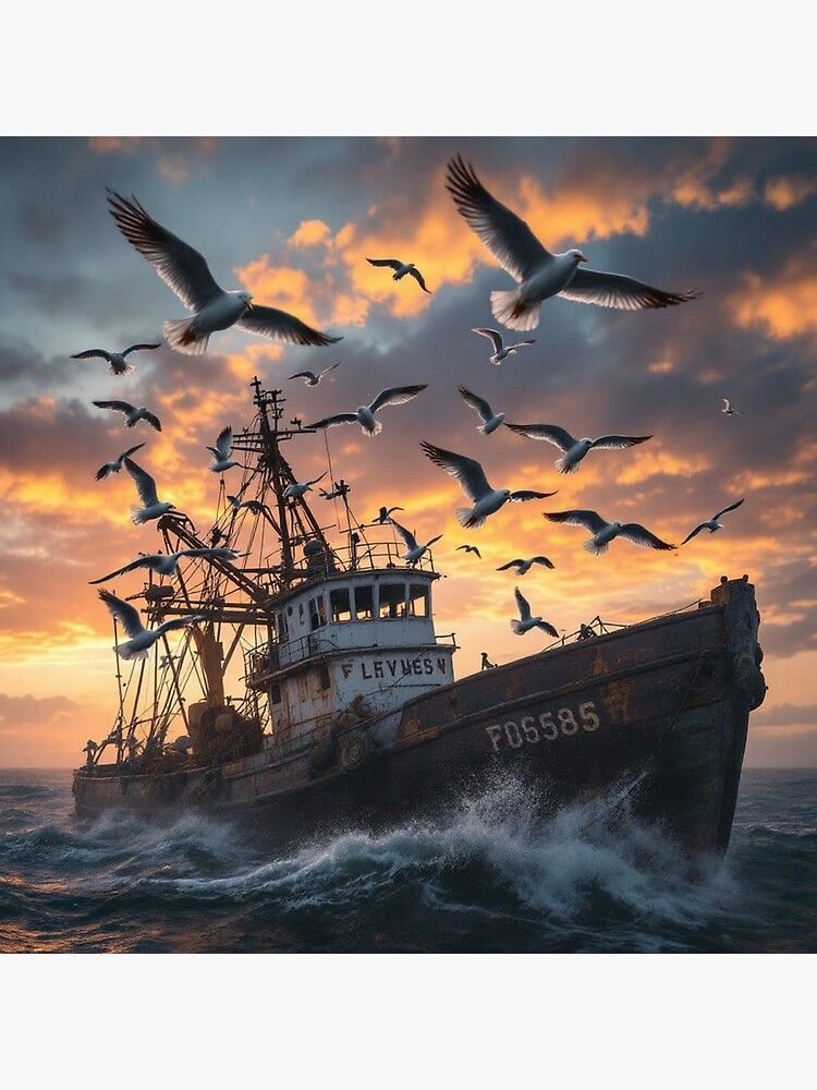 Thumbnail 3 of 3, Poster, Trawler designed and sold by LenCarol.
