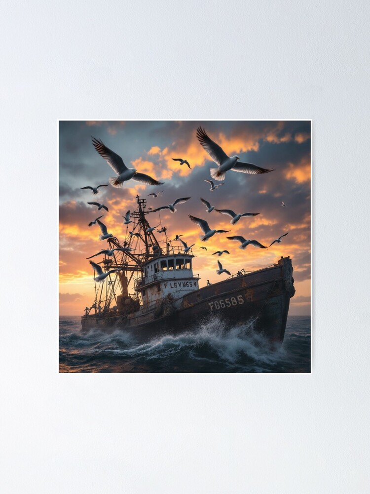 Thumbnail 1 of 3, Poster, Trawler designed and sold by LenCarol.