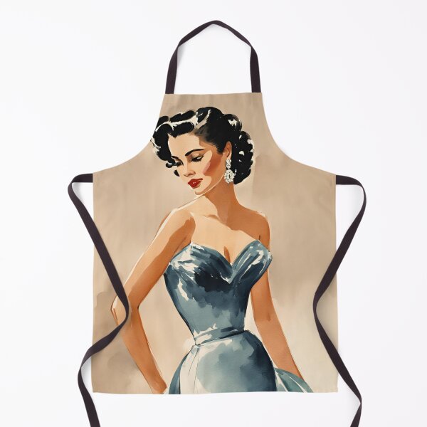 Item preview, Beautiful 1950s Woman in ballgown, Fashion Model, Watercolour Art Print designed and sold by RosieKingArt.